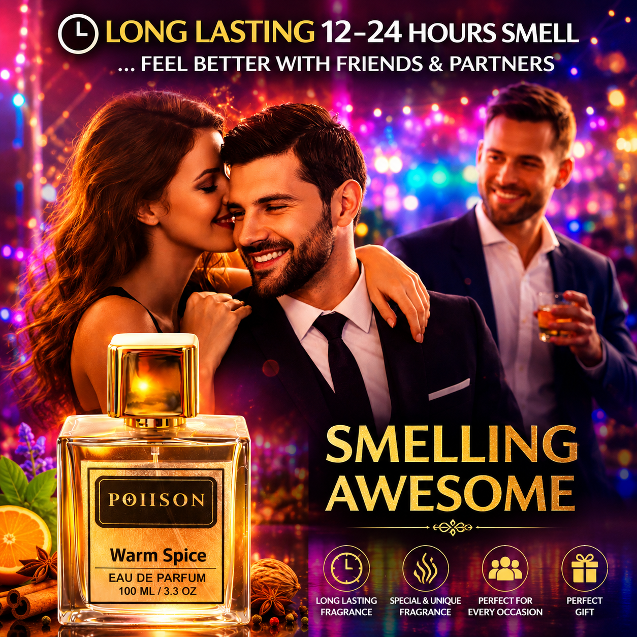 POIISON Perfume Warm Spice Eau De Parfum for Men 100ML